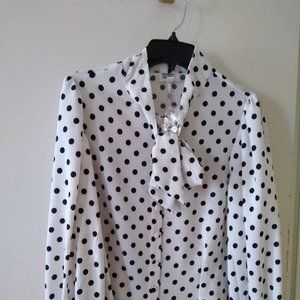 Black White Gwen Blouse L NWOT